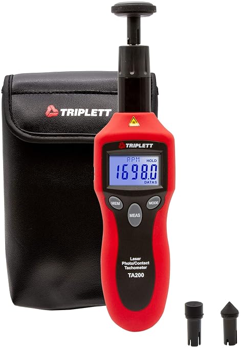 Triplett TA200 Contact and Non-Contact Laser Photo Tachometer with Certificate of Calibration to NIST