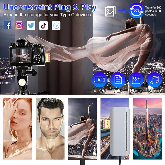 USB C Memory Stick Pro Duo Card Reader 5Gbps - 7in1 XD Card Reader, SD Card Reader USBC for SD/TF/CF/XD/MS, High Speed Aluminum Multi Card Reader for Camera, Phone 15 16, Tablet, Laptop, Android