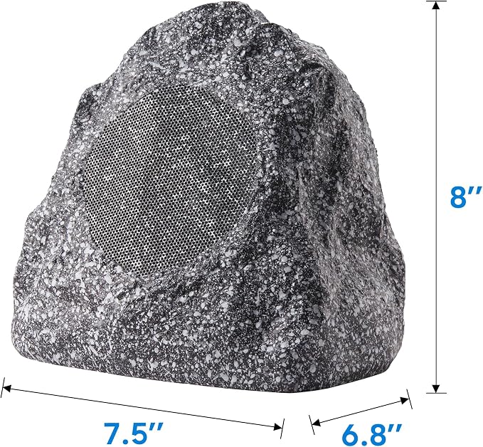 Theater Solutions 4R4G Outdoor Granite Rock 4 Speaker Set for Deck Pool Spa Patio Garden