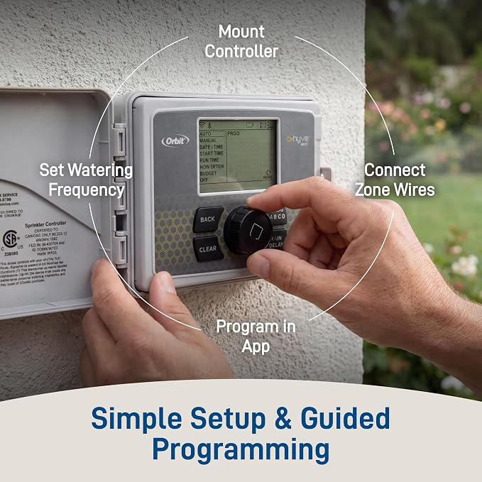 Orbit B-hyve Smart Indoor/Outdoor Sprinkler Controller - 12-Zone - App Controlled Smart Controller with Custom Irrigation Schedules - Weatherproof Multi-Zone Sprinkler System - 57950