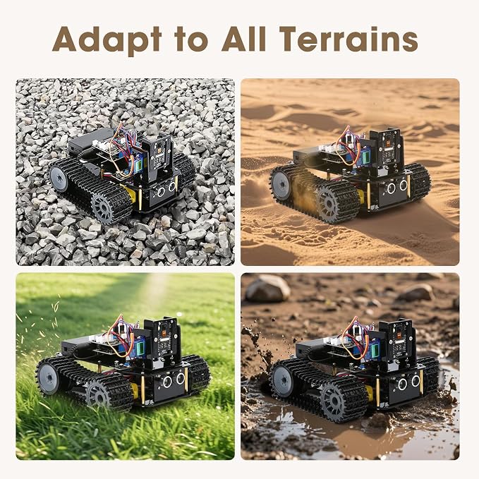 Robotics for Kids Ages 12-16, ACEBOTT 4 in 1 Smart Robot Kit with 3MP Camera + Tank Car, STEM Toys Coding Kit Compatible with Arduino & Scratch, App & Remote Control, for Kids & Teens