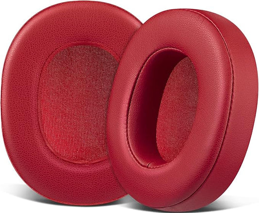 SOULWIT Replacement Earpads for Skullcandy Hesh 3/ANC/Evo & Crusher Wireless/ANC/Evo & Venue ANC Over-Ear Headphones, Ear Pads Cushions with Protein Leather, Noise Isolation Foam - Red