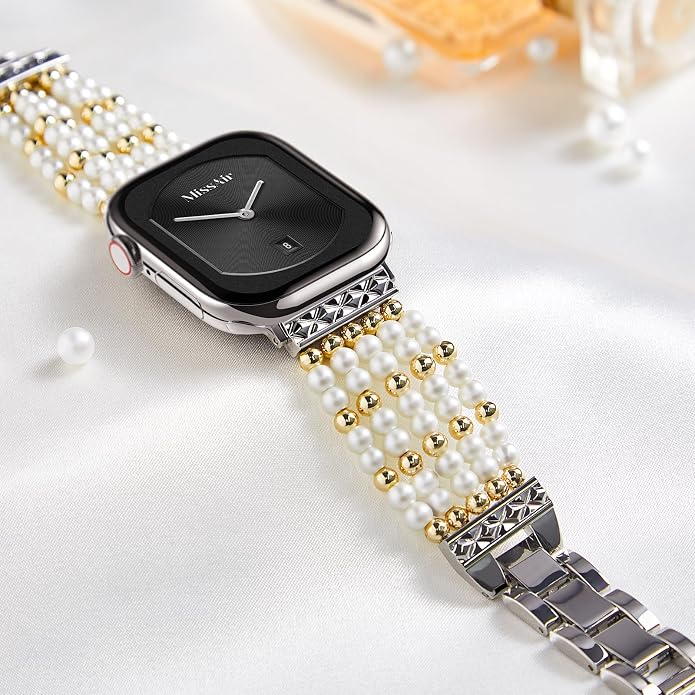 Missair Compatible with Apple Watch Band 38mm 40mm 41mm 42mm 44mm 45mm 46mm 49mm, Stainless Steel Metal Strap Women Dressy Bracelet Wristband for iWatch Series 11 10 9 8 7 6 5 4 3 2 1 SE Ultra