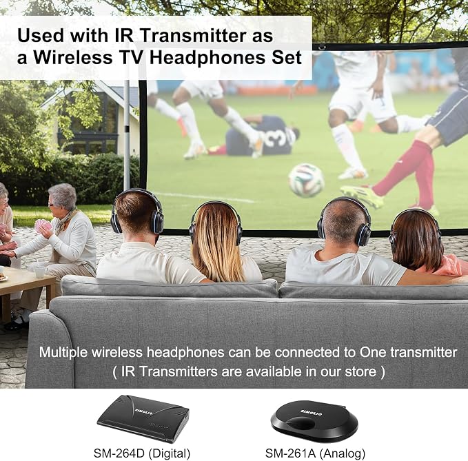 SIMOLIO 4 Pack IR Headphones for Car DVD, Wireless Car Headphone for Kids, Not Bluetooth, Dual Channel Universal Infrared Headphonefor uConnect VES, Dodge, Honda Odyssey, Town and Country, GMC Yukon