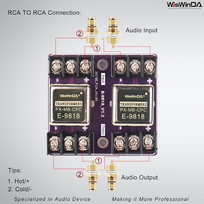 Multipurpose Audio Isolation Converters Screw Terminal Block Connectors Noise Filter Hum Eliminator with Convenient Phoenix Connectors for Audio Playing Devices Eliminate The Hum Noise
