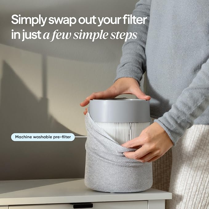 Blueair Mini Max Auto Air Purifier for Bedroom, 510ft2 Small Room Air Cleaner with Auto Mode, HEPASilent Technology Removes Dust, Pollen, Pet Dander, Smoke & Odor, 3 Speeds, Quiet, Washable Pre-Filter