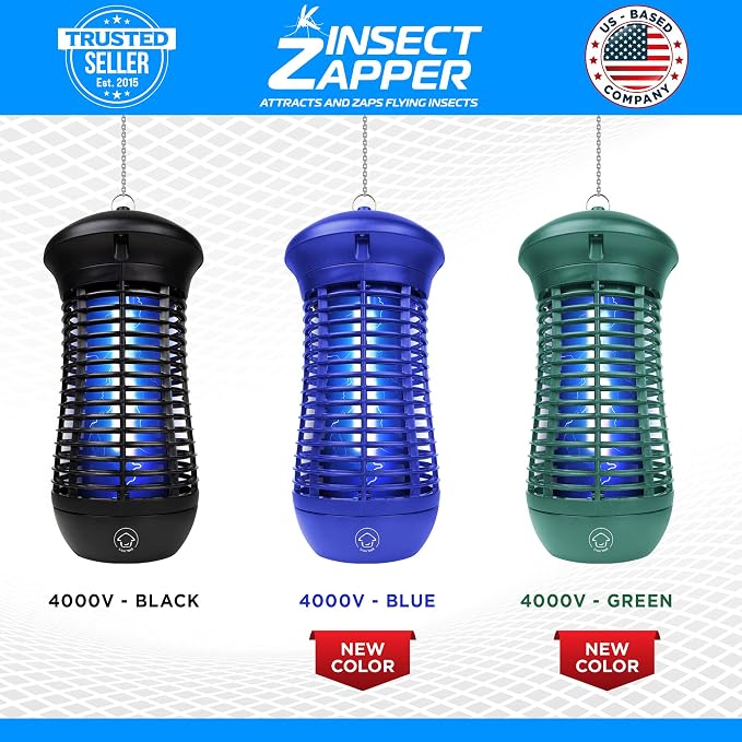 Livin’ Well Green Bug Zapper Indoor Outdoor - 4000V High Powered Electric Mosquito Zapper Home Patio, 1,500 Sq Ft Range Fly Trap,18W UVA Bulb Mosquito Killer Lamp Insect Bug Light