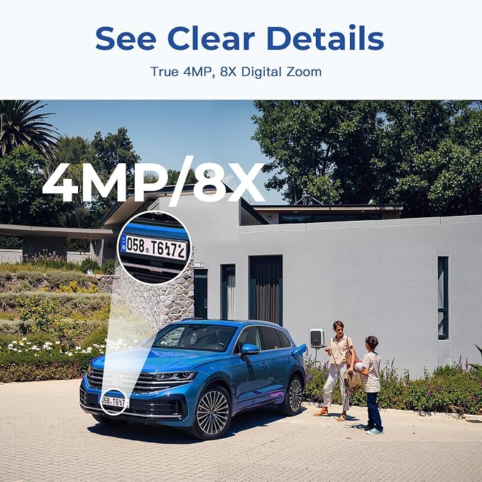 4MP Indoor Cameras for Home Security Outdoor, Home Security Camera System, 2.4g/5g Camera for House/Elder/Dog/Pet/Baby, Plug and Play, Support Card/Cloud (Not Included), 9.84ft Wire, 2PCS