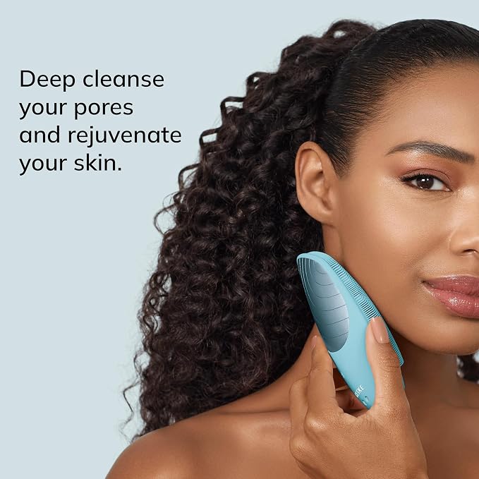 GESKE SmartAppGuided Sonic Thermo Facial Brush | 6 in 1 | Skin Cleansing | Cleansing Brush with Thermal Function | Electric Facial Massager