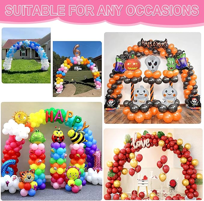 Balloon Arch Kit and Balloon Pump, 9Ft Tall & 10Ft Wide Adjustable Balloon Arch Stand with Water Base, Electric Pump, Balloons and Accessories for Wedding Birthday Party Decoration