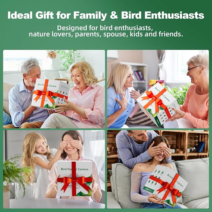 SV3C Bird Feeder with Camera Solar Powered, Smart Camera Bird Feeder with AI Identify BirdSpecies, Instant Alerts, 2K HD Video, Various DIY Addons, 2.4G WiFi, Gift for Mom Dad and Birdlover (Green)