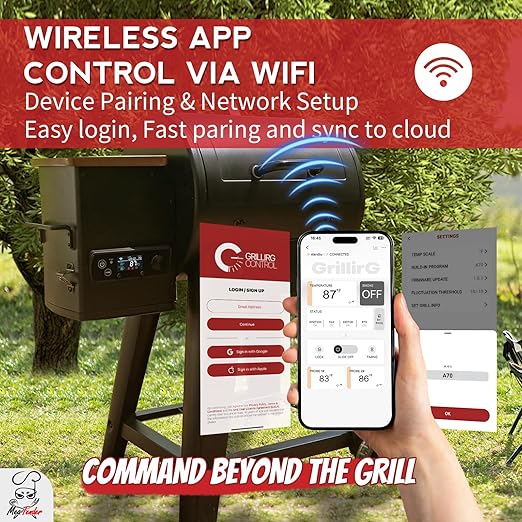 Rectangular WiFi PID Grill Controller Replacement for Pit Boss 440-1600 Navigator, Sportsman, Onyx, Pro Series, Mahogany, Competitiion, Legacy – App Wireless Control Board, 1°F Precision
