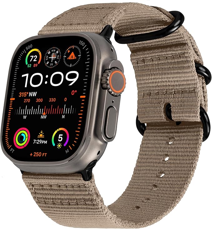 Carterjett EXTRA LARGE Hiking Trail Nylon Band - Compatible with Apple Watch Ultra 3 2 1/Ultra Band 49mm 46mm 45mm 44mm for Men Women, XL for Big Wrists, Xtra Long, Soft Braided Sturdy Weave Sport Strap for iWatch Ultra 3 2 1, iWatch All Series & Model...