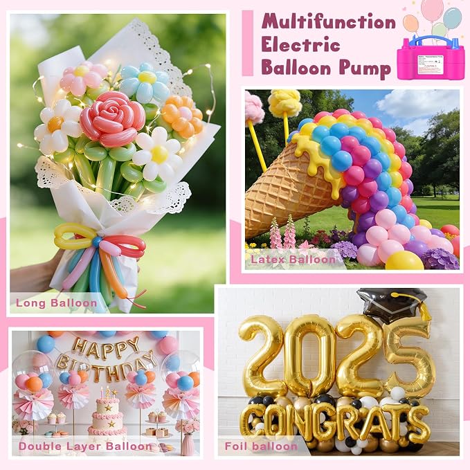chamvis Balloon Pump Electric, Balloon Air Pump Inflate Pump for Balloons: Blower Machine for Fast and Easy Filling Balloons
