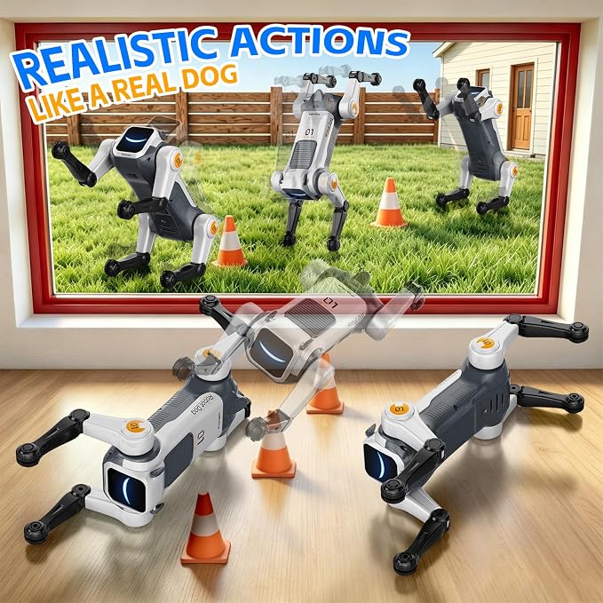 Smart Robot Stunt Dog Toys - Interactive STEM Puppy Pet with Remote & Voice Control, Realistic Actions & Programming, Durable Design for Kids, for Boys & Girls Age 6 7 8 9 10 and up