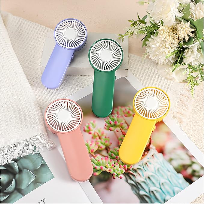 Sumind 20 Pcs Small Personal Portable Fan Mini Handheld Bulk 1 Speed Electric Cute Battery Powered for Neck Lash Makeup Women Men Travel Camping Indoor Outdoor Summer (Colorful)