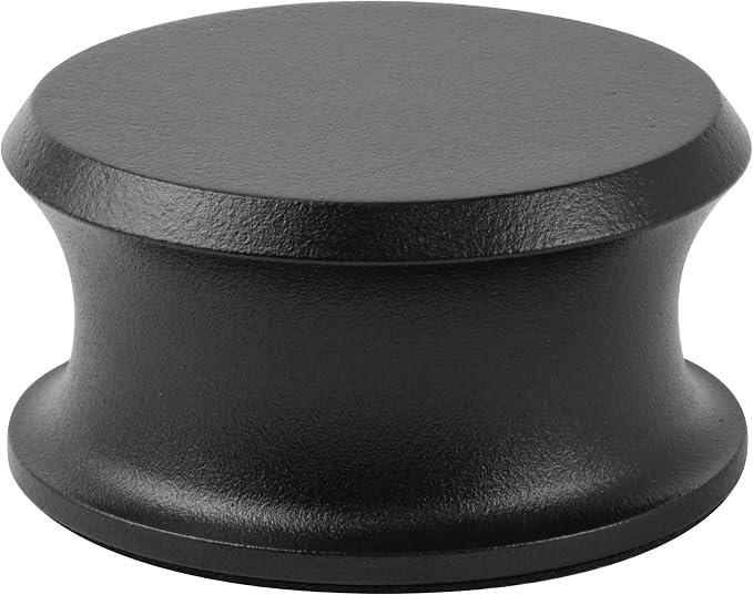 Hudson Hi-Fi BigBen Record Weight Stabilizer with Protective Leather Pad - 13-Ounce Vinyl Weight - Solid Steel Turntable Weight Stabilizer, Vinyl Record Accessories for Improved Sound - Black