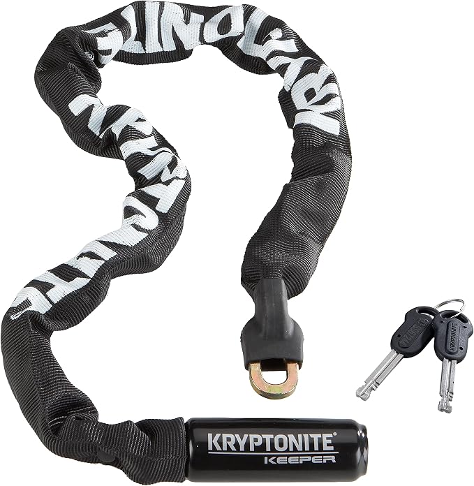 Kryptonite Keeper 785 Bike Chain Lock, 2.8 Feet Long Heavy Duty Anti-Theft Bicycle Chain Lock with Keys for Bike, Motorcycle, Scooter, Bicycle, Door, Gate, Fence | chain-bike-locks