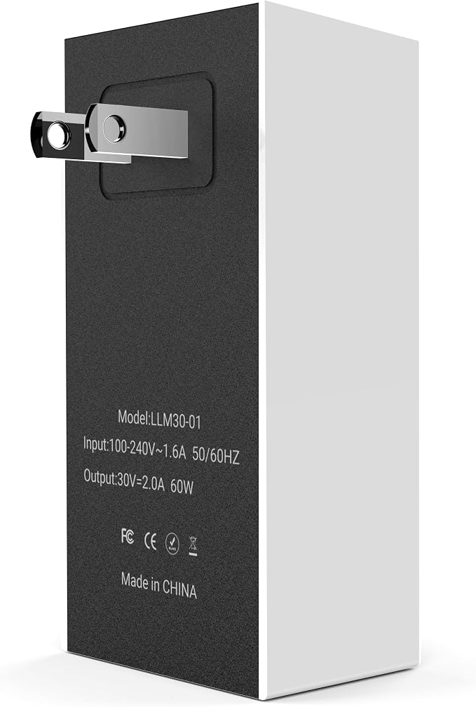 ALIENSX 60W Power Supply Replacement for Starlink Mini/Starlink Mini X | Compact 30V 2A Fast Charger AC/DC Wall Adapter Compatible with Starlink Mini / Starlink Mini X Satellite Dish