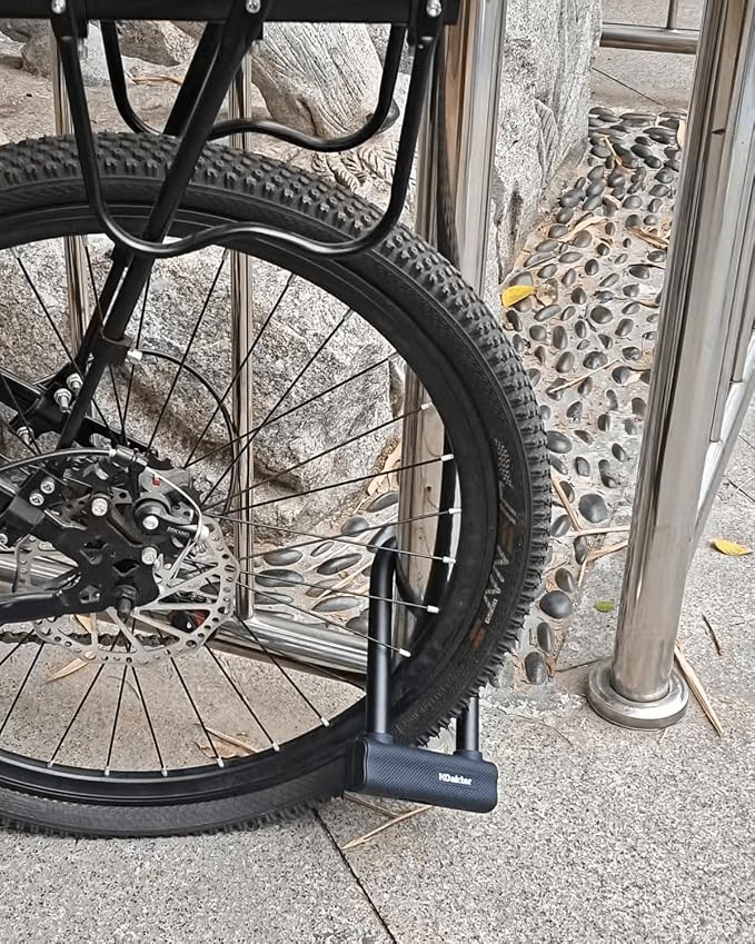 NDakter Bike Locks Heavy Duty Anti Theft, Bicycle U Lock for Ebike, 18mm Shackle, 6FT Steel Security Cable with 3 Keys for Electric Escooter, Mountain & Folding Bike, Tri-Bike Wheel Lock Sturdy