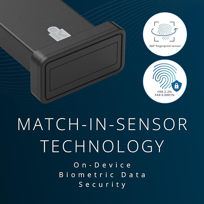 VeriMark™ IT 2.0 USB-A Fingerprint Key - Windows Hello & Windows Hello for Business, 360° Fingerprint Reader, Password-Free Login K64740WW
