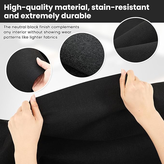 Nuanchu 22 Sq ft 16 x 195 in Black Underfelt Carpet with Adhesive Back for Speaker Sub Box, Underfelt Carpet for RV, Boat, Marine, Auto, Truck, Car Trunk, Door Liner, Desk