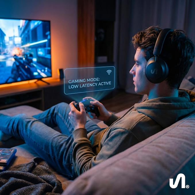 The Next Sound by Tiësto Noise Cancelling Headphones Wireless Bluetooth, MX41H Over Ear Headphones with Microphone, Hybrid ANC, 40H Playtime, Foldable Headset with AUX & Low Latency Gaming Mode