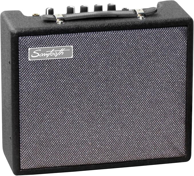 Sawtooth 10-Watt Electric Guitar Amp with Instrument Cable & Pick Sampler