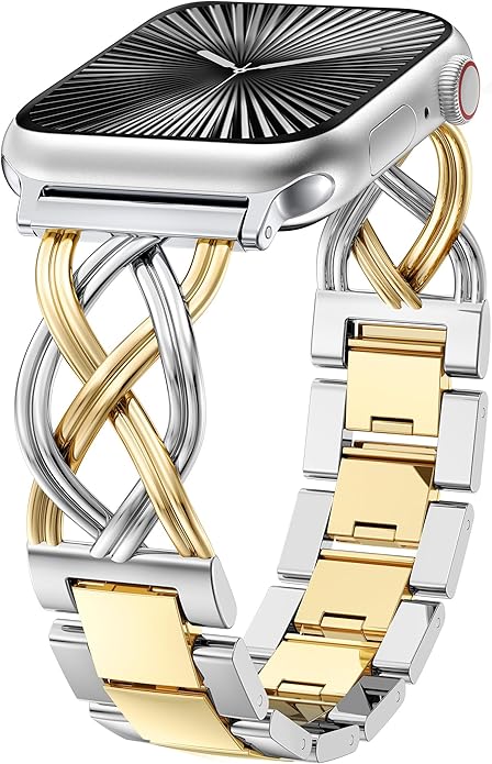 TOYOUTHS Dressy Bracelet Compatible with Apple Watch Bands 38/40/41/42/44/45/46/49mm Women, Celtic Stainless Steel Metal Fancy Nice Pretty Strap for iWatch Series 11 10 9 8 7 6 5 4 Ultra/SE 3 2 1