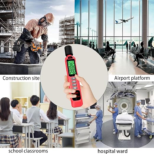 Noise Decibel Meter, Noise Meter, Decibel Meter, Digital Sound Level Meter, 30dB to 130dB Audio Noise Measurement Equipment, LCD Backlight Display, MAX/MIN Data Retention, Automatic Power-Off