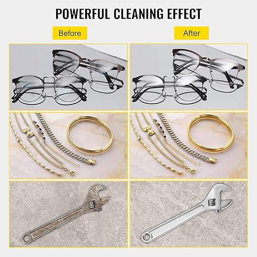 VEVOR 2L Digital Ultrasonic Parts Cleaner with Timer 40kHz Professional 304 Stainless Steel Ultrasonic Cleaner 110V for Jewelry Watch Glasses Diamond Eyeglass Small Parts Cleaning
