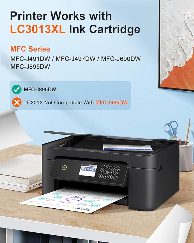E-Z Ink Pro LC3013 LC3011 Compatible Ink Cartridge Replacement for Brother LC3013XL LC3011 LC-3013 Compatible with MFC-J491DW MFC-J497DW MFC-J895DW MFC-J690DW (2 Black, 1 Cyan, 1 Magenta, 1 Yellow)