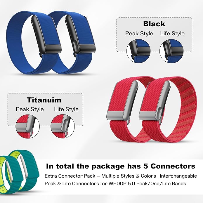 DADO Multi-Pack Wrist Bands Compatible with Whoop 5.0, Peak, One & Life MG – Hydroknit Nylon, Sport Silicone, Premium Nylon – Replacement Straps with Hook, Clasp, Quick Link Slider