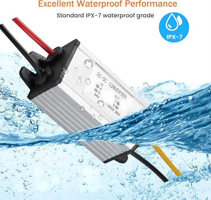 DC 24V Step Down to 12V 5A 60W DC Buck Converter Power Transformer Supply for Golf Cart Vehicle etc