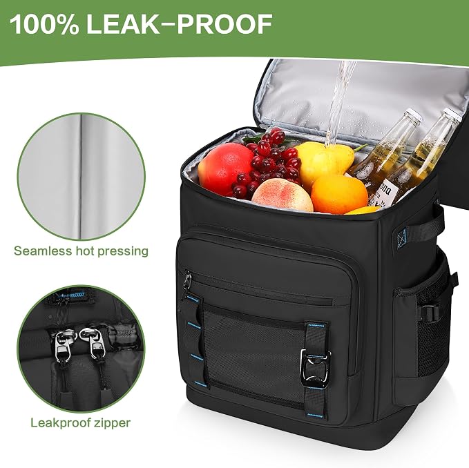 42 Can Backpack Cooler,40L Insulated Double Decker Leakproof, Waterproof Travel Cooler Backpack for Beach Camping Picnic Travel
