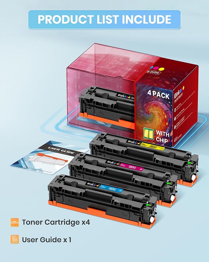 E-Z Ink 067H 067 Toner Cartridge with Chip Compatible for Canon 067H Toner Cartridge Set High Yield Cartridge 067 for Canon imageCLASS MF656Cdw MF654Cdw LBP632Cdw MF653Cdw Printer (BCMY, 4 Pack)