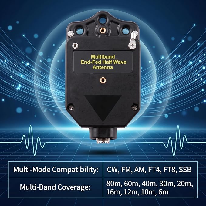 Upgraded 150W HF End Fed Antenna Balun, 1-30MHz CW FM AM FT4 FT8 SSB Multiband End Fed Half Wave Antenna Balun 4 Band 8 Band for Outdoor 1:64 1:49