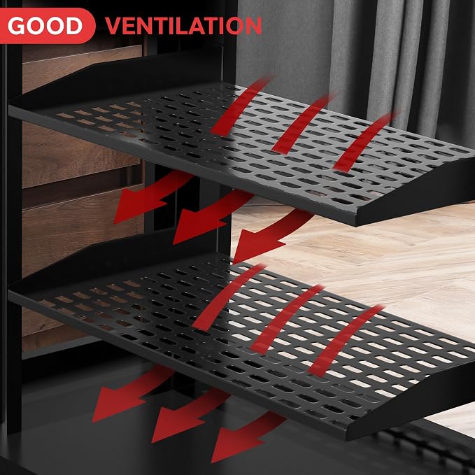 Pyle 19-Inch 1U Server Rack Shelf - 10 pcs. Vented Metal Shelves for Optimal Airflow, Wall or Rack MountableSupports up to 110 lbs, 17 x 10’ Shelf Tray for Cabinets, Computers & Network Equipment