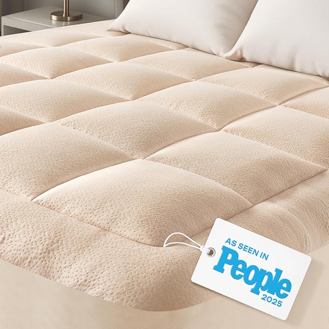Niagara Sleep Solution Ultra Soft Twin Size Mattress Topper - Viscose Made from Bamboo Pillow Top Mattress Pad for Back Pain Relief - Naturally Cooling for Hot Sleepers, Beige