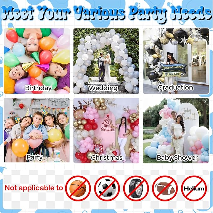 Togvu Balloon Pump Electric, Portable Balloons Inflator Air Pump with 2 Nozzles, Small Balloon Blower Machine 600W for Latex Garland Arch and Foil Balloons
