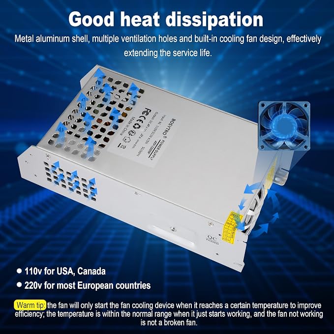 48V 25A 1200W Switching Power Supply Adapter PSU AC 110V/220V-DC Transformer for Medical Equipment, DC Motor, Computer Project of Industrial Power Supplies