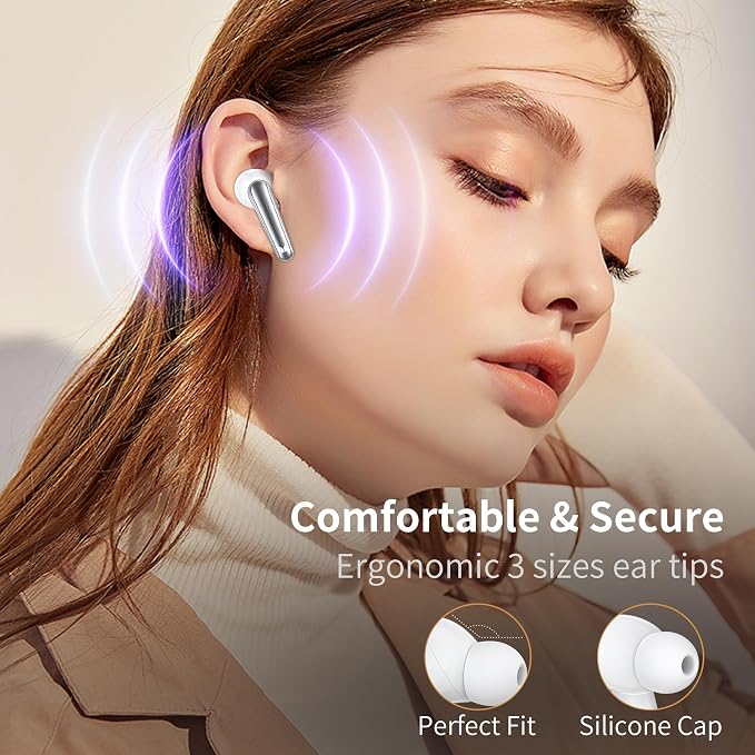 Monster N-Lite 203 AirLinks Wireless Earbuds, Bluetooth 5.3 Headphones HiFi Stereo, Wireless Earphones with HD Clear Call, 30H Playback, Touch Control, Type-C Charging, IPX6 Waterproof in-Ear Earbuds