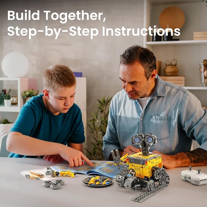 Sillbird Bundle - 2 Items Robot Building Kit with Remote Control Gifts for Kids Boys Ages 8-13, Coding Christmas STEM Robotic Technic Racer Car Toys for Birthday