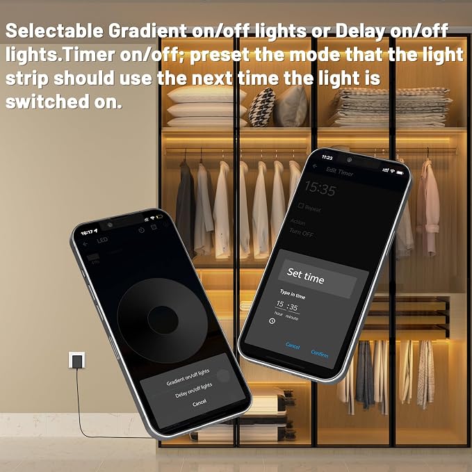 Lichaser 6 Rolls 9.84ft Bluetooth Warm White COB LED Lights for Acoustic Panel, Smart Wood Slat Wall Panel Light Strip with 2.4G Remote and App Control, for Cabinets, Kitchen and Shelves Lighting