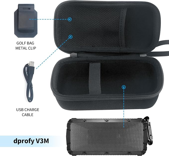 Pro Portable Magnetic Bluetooth Speaker - Wireless Waterproof IPX6/Shockproof - 3rd Gen Magnetic Speaker for Golf Cart - 24 Hr Playtime - TWS & SD Card Function + Case