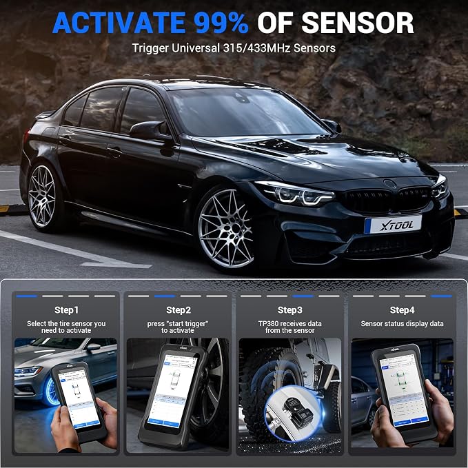 XTOOL TP380 TPMS Programming Tool & OBD2 Scanner: 2026 2-in-1 Car Diagnostic Tool, TPMS Relearn/Reset, 5 System Diagnosis, 13+ Service Functions(Oil/BMS/ABS), Lifetime Free Updates, No Subscription