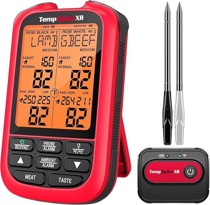 ThermoPro TempSpike 2000FT Wireless Meat Thermometer with 2 Ultra-Thin Meat Probe, Smart Meat Thermometer Digital Wireless for Rotisserie, Smoker, BBQ, Grill Kitchen Cooking Gift for Dad Him Husband