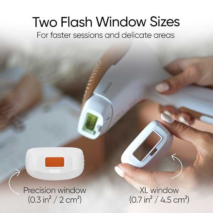 Sensica Sensilight PRO IPL Hair Removal Device, At-Home Cordless Use, XL Body Window for Fast Full-Body Use & Precision Window for Face, Auto Glide, 2 Smart Sensors, 6 Energy Levels - IPL300