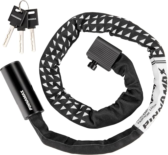 3.28ft Bike Lock - Bicycle Chain Lock Star Rating from Art - Heavy Duty Cable Locks with Keys for E-Bike, Motorcycle, Scooter, Bicycle, Door, Gate