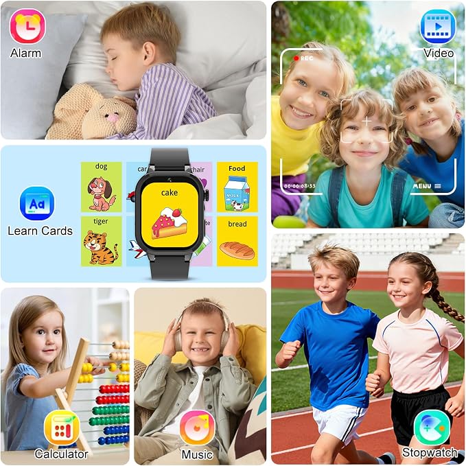 MOFGDNI Smart Watch for Kids with 39 Games, Built-in Camera, Video Recorder, Alarm, Calculator, Pedometer & Various Wallpapers – Toys for Ages 4-12 Years Old Birthday